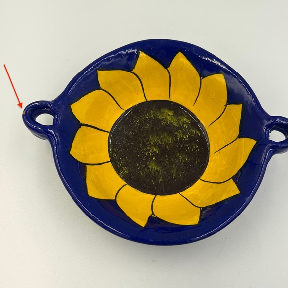 Vintage Mexican Talavera Pottery Sunflower Jug & Bowl Hand Painted Folk Art Boho - Picture 4 of 10